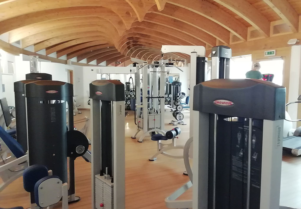 Interno della palestra, moderna e confortevole