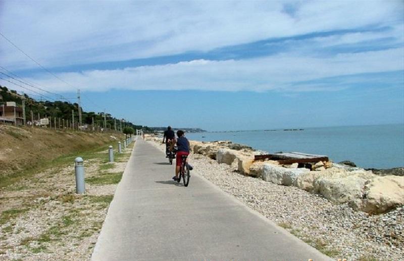 pista ciclabile sulla riva del mare