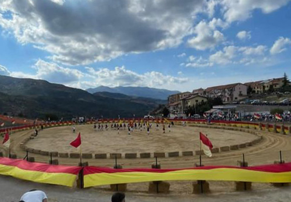 Il Campo di Dressage durante una rievocazione