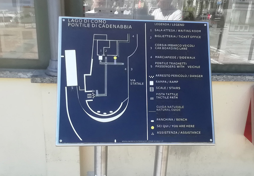 una mappa in braille del pontile
